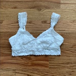 Aerie White Lace Bralette Size L